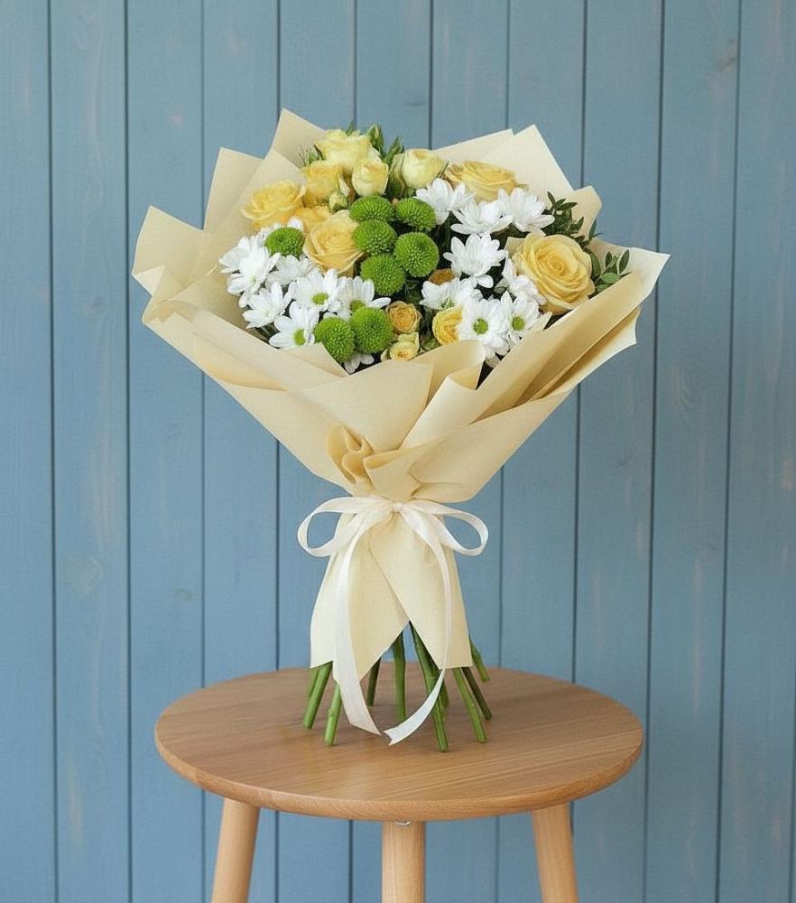 Букет цветов из: Хризантемы и Розы в Добрыниху