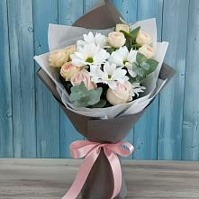 Букет цветов из:  Хризантемы и Розы в Добрыниху