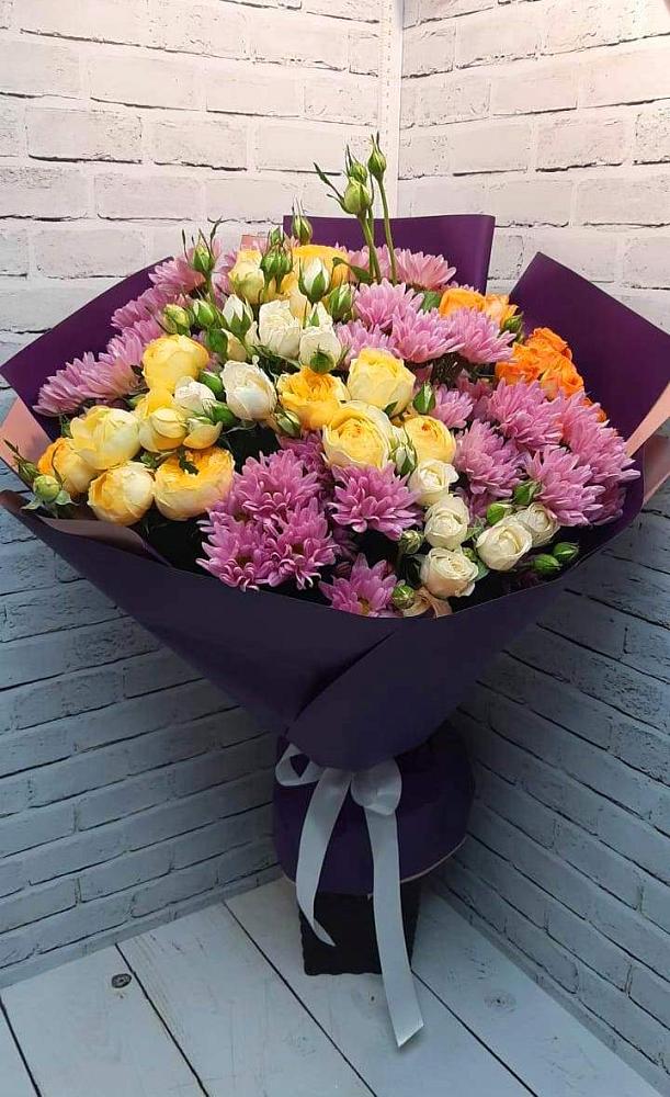 Букет цветов из: Хризантемы и Розы в Добрыниху