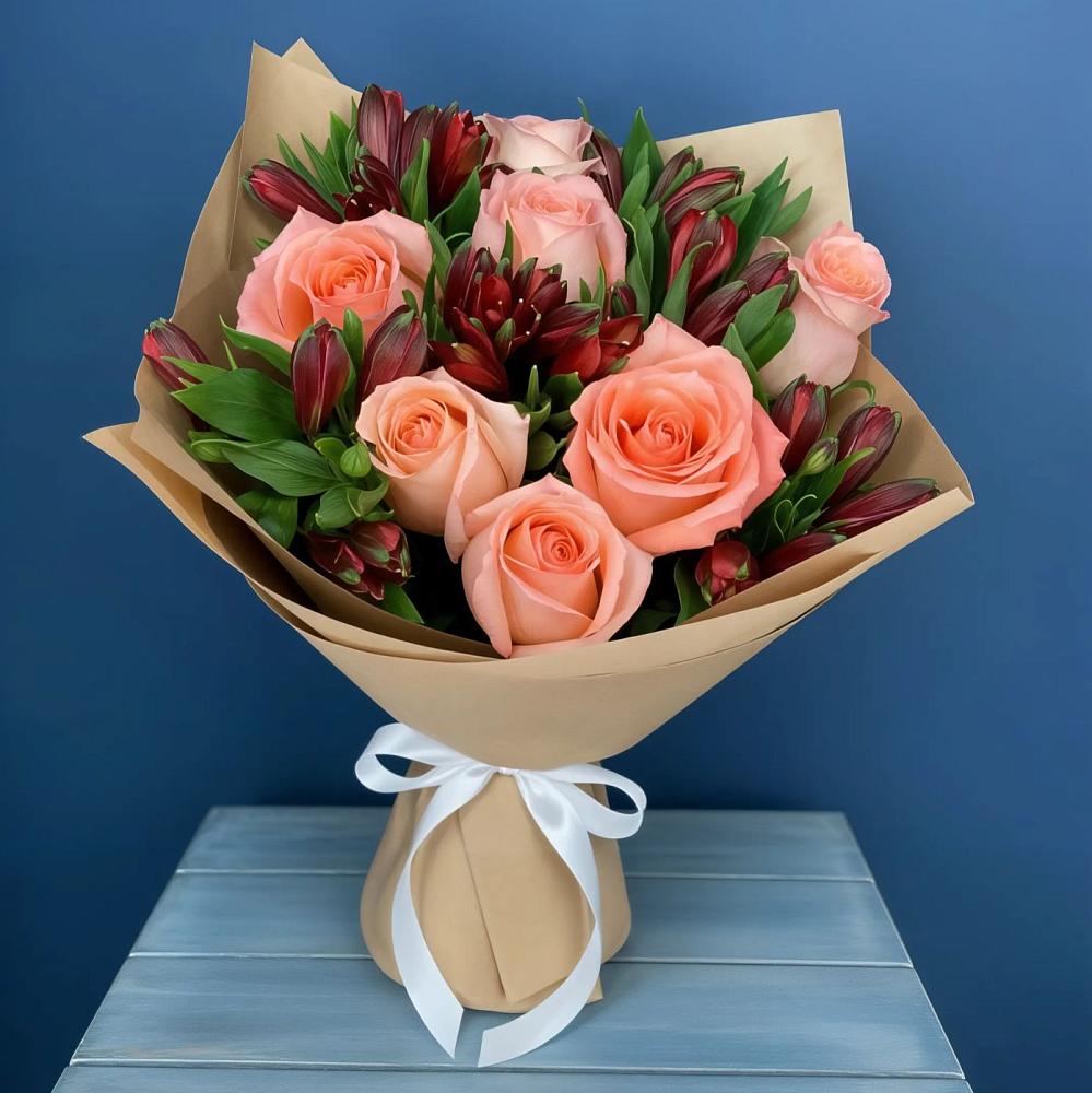 Букет цветов из: Розы и Альстромерии в Добрыниху