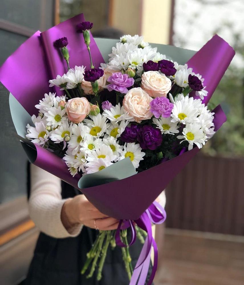 Букет цветов из: Хризантемы, Гвоздики и Розы в Добрыниху