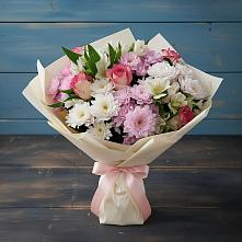 Букет цветов из:  Хризантемы, Альстромерии и Розы в Добрыниху