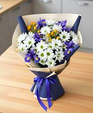 Букет цветов из:  Розы, Ирисы и Хризантемы #REPLACE_PRED# Добрыниху