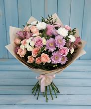Букет цветов из:  Хризантемы, Розы и Альстромерии #REPLACE_PRED# Добрыниху