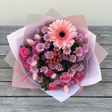 Букет цветов из:  Розы, Герберы и Хризантемы #REPLACE_PRED# Добрыниху