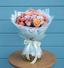 Букет цветов из:  Хризантемы и Розы в Добрыниху