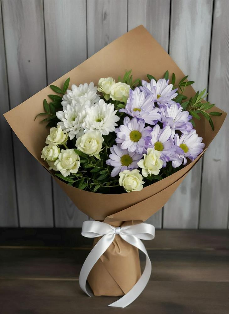 Букет цветов из: Хризантемы и Розы в Добрыниху